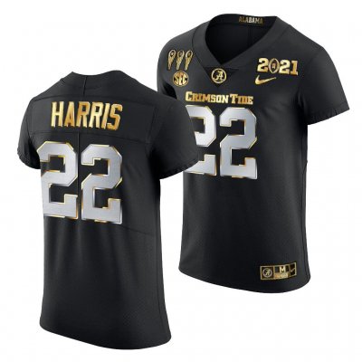 Men's Alabama Crimson Tide #22 Najee Harris 3X CFP National Championship Black Golden Limited NCAA College Football Jersey 2403ACYY8